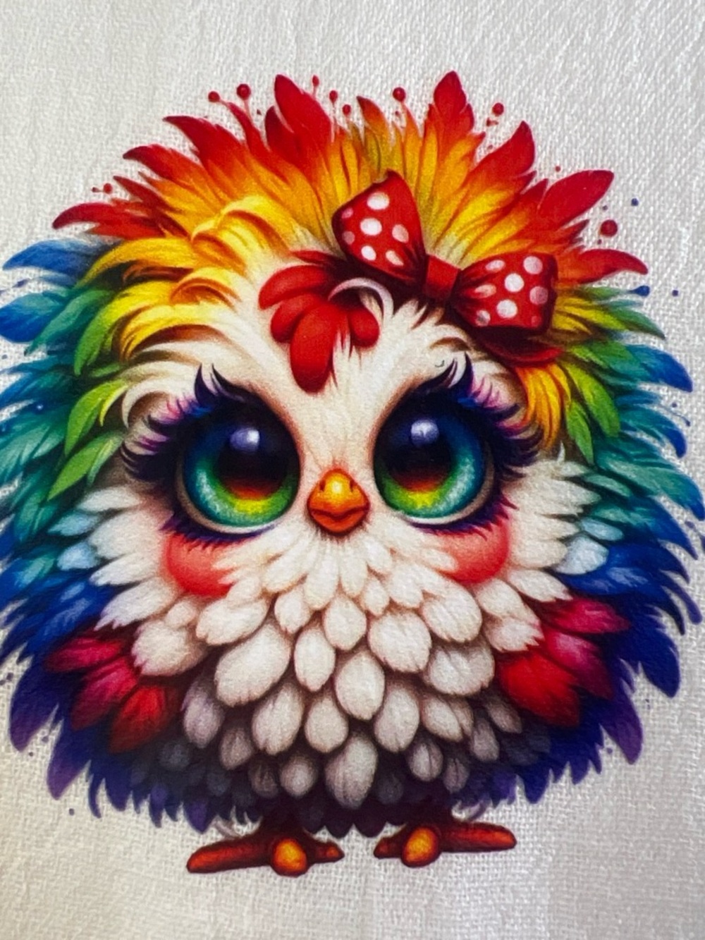 Rainbow Chicken Kitchen Towel Colorful Chicken Decorative Dish Towel